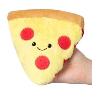 Mini Squishable Pizza Slice 7" Plush Comfort Food Series Kawaii Smiley Face Rare